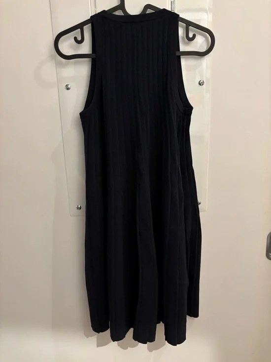 COS A Line Navy Ribbed Knit Dress - Picture 3 of 7